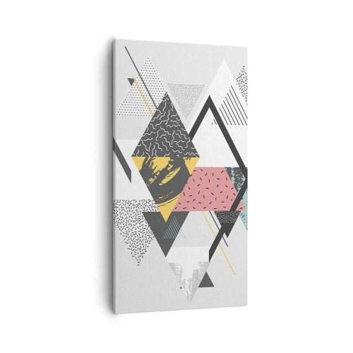 Schilderen op canvas - Variatie op driehoek en ruit - 55x100 cm