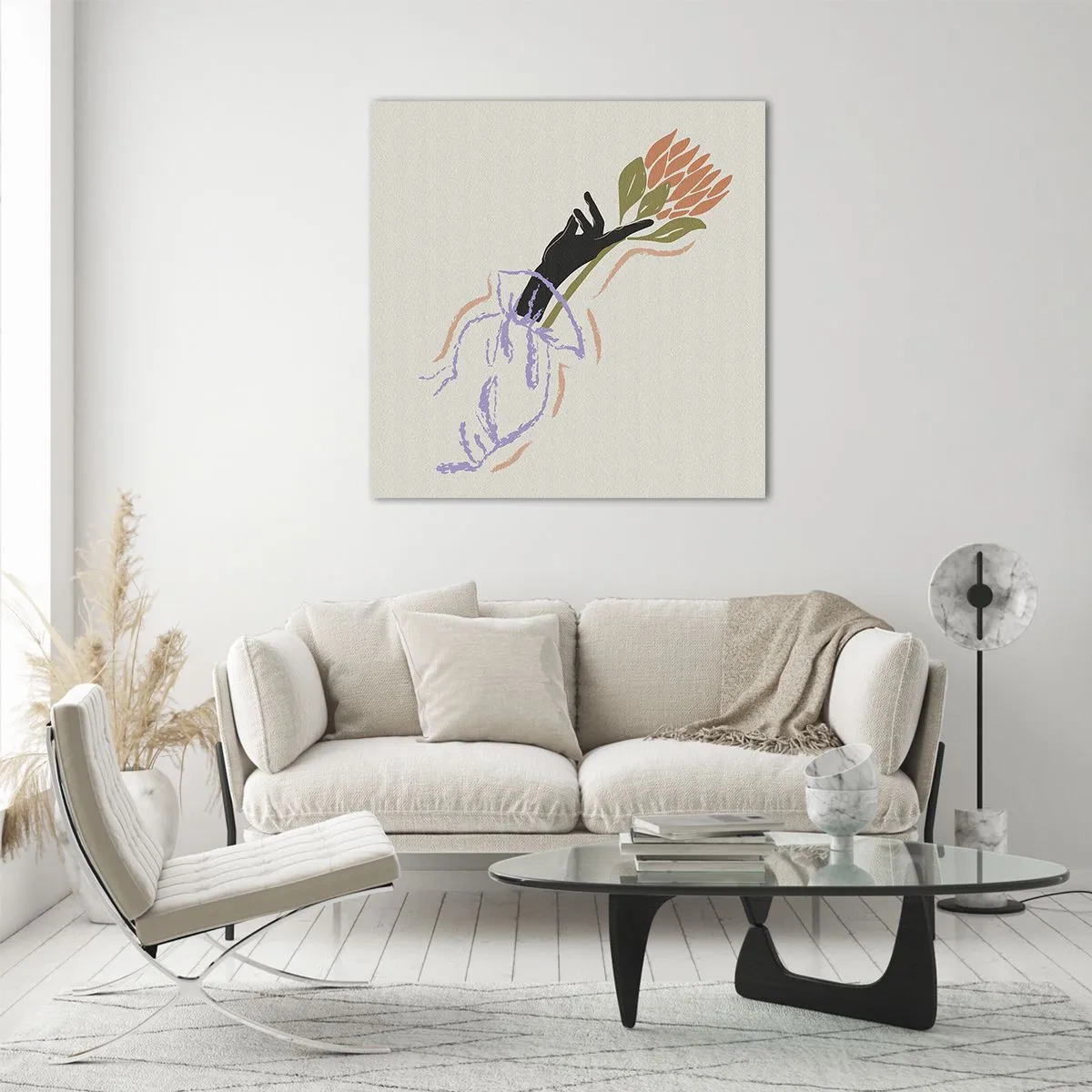 Schilderen op glas - Zusterlijke aanraking - 50x50 cm