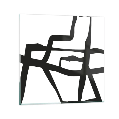 Schilderen op glas - Zwart-wit ontwerp - 70x70 cm