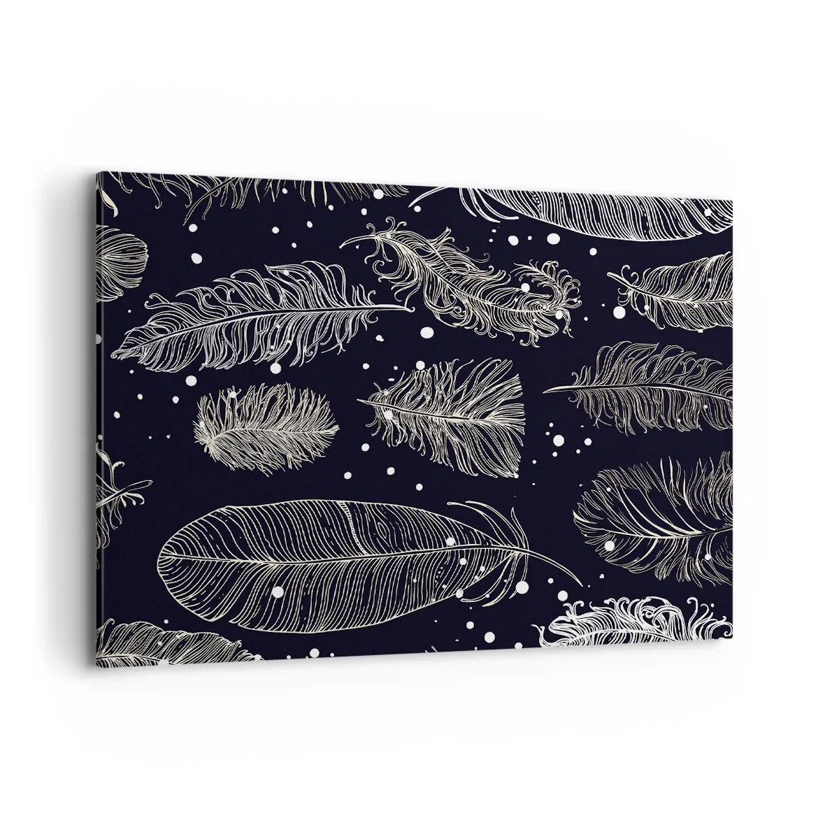 Schilderen op canvas - Gevederde kant - 100x70 cm