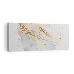 Schilderen op canvas - Gouden explosie - 100x40 cm
