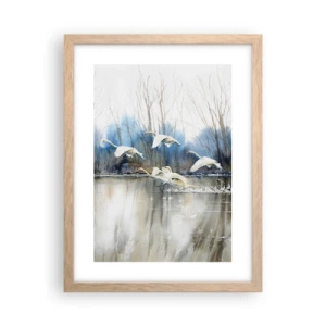 Een poster in een licht eiken lijst - Zoals in het sprookje over wilde zwanen - 30x40 cm