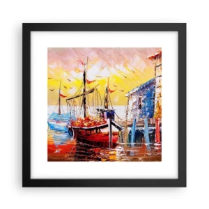 Poster in een zwarte lijst - Gelukkige terugkeer - 30x30 cm