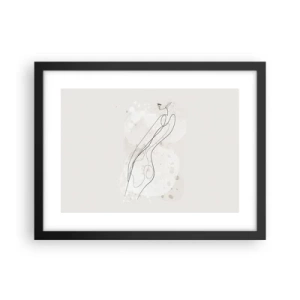 Poster in een zwarte lijst - De blik dwaalt af - 40x30 cm