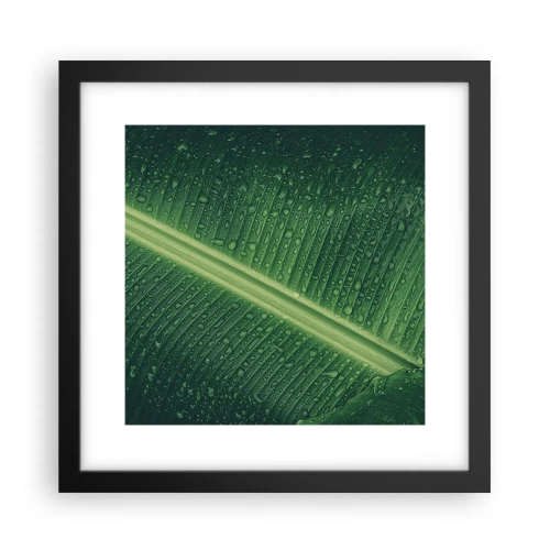 Poster in een zwarte lijst - De structuur van groen - 30x30 cm