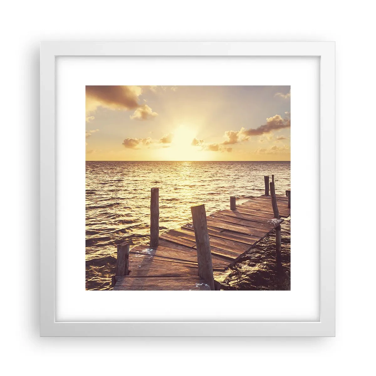 Poster in een witte lijst - Het gouden land van zachtheid - 30x30 cm