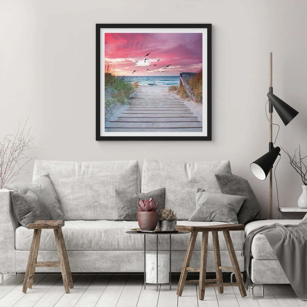 Poster in een zwarte lijst - Baltische indruk - 40x40 cm