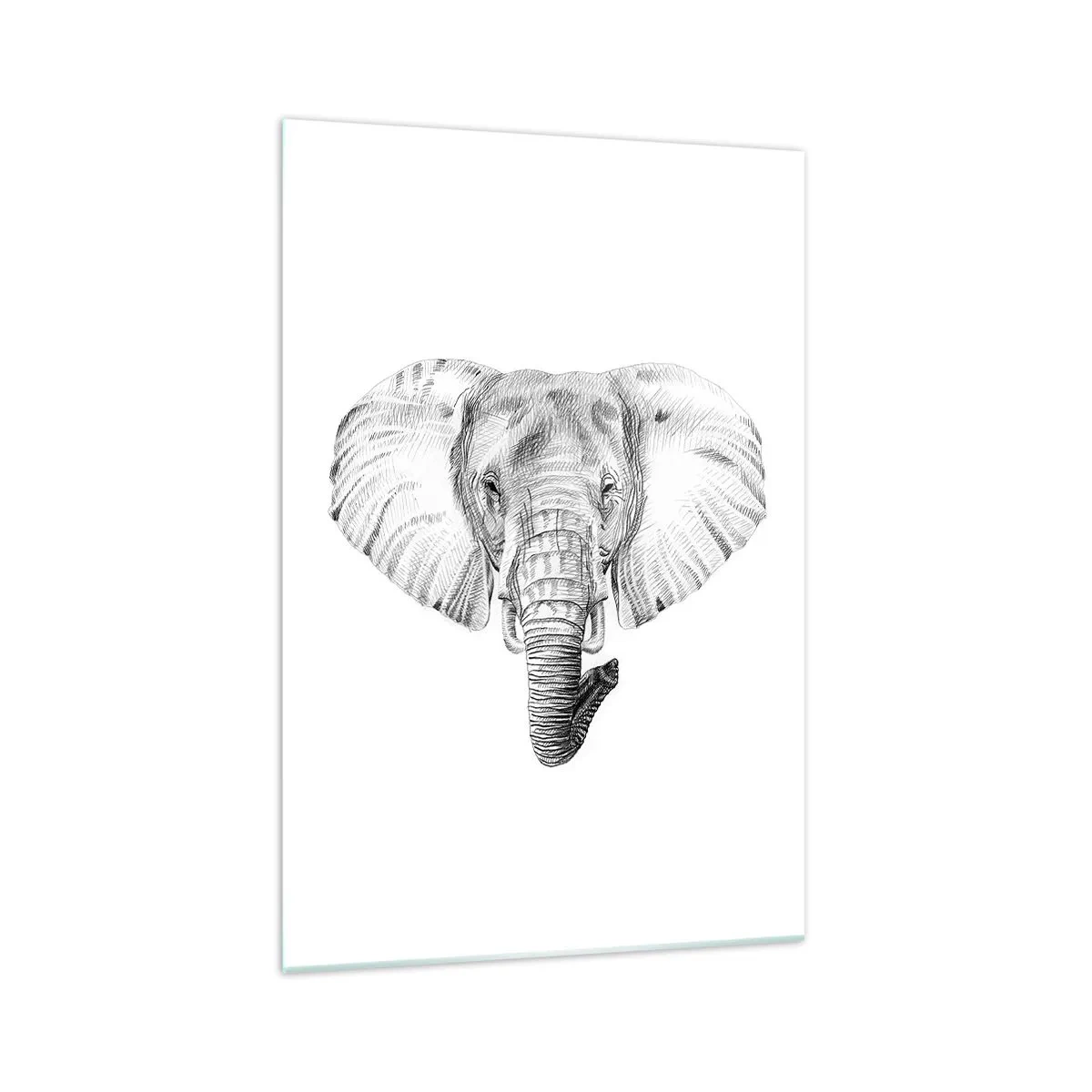Schilderen op glas - "Er was een olifant, zo groot als - een olifant" - 70x100 cm
