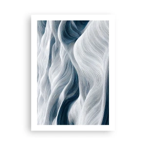 Poster - Witte en blauwe golven - 50x70 cm