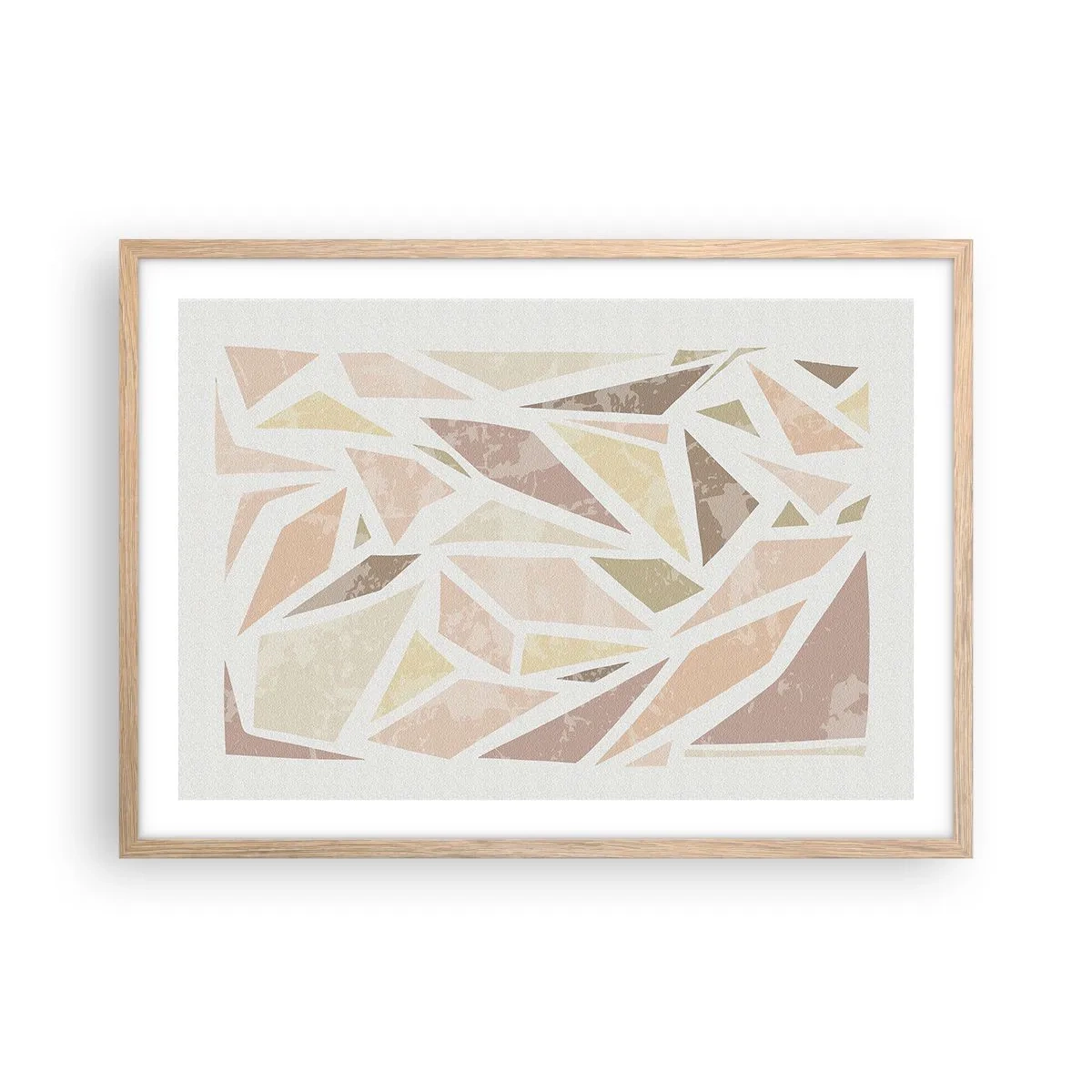 Een poster in een licht eiken lijst - Gebrandschilderd glas compositie - 70x50 cm