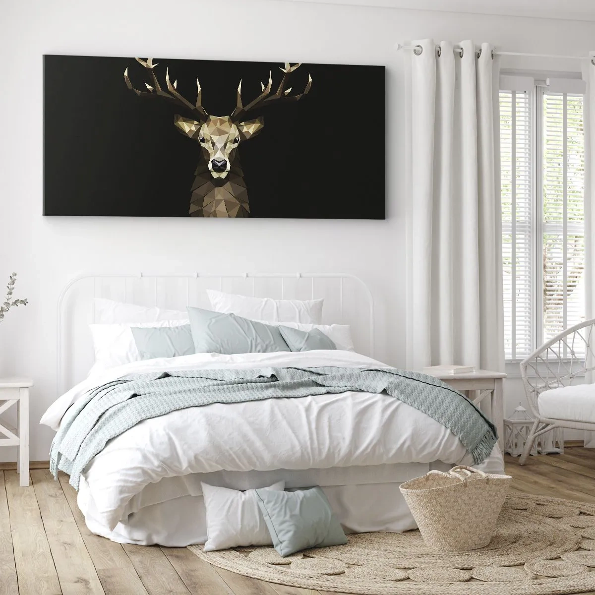 Schilderen op canvas - Kubistische herten - 90x30 cm