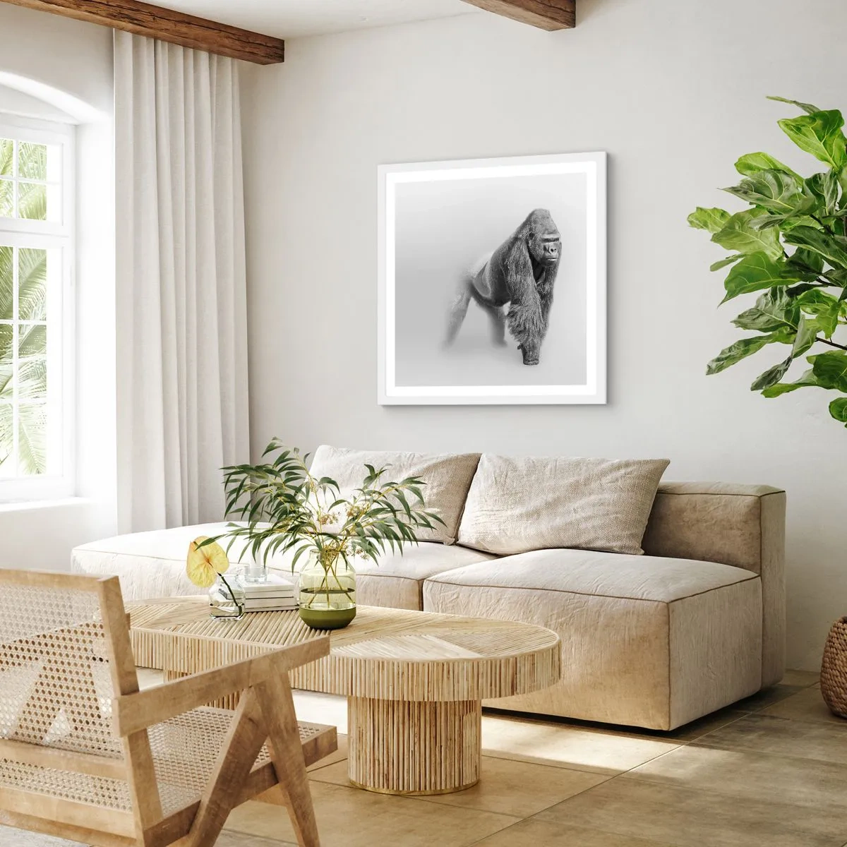 Poster in een witte lijst - Vertrouwen in zijn kracht - 60x60 cm