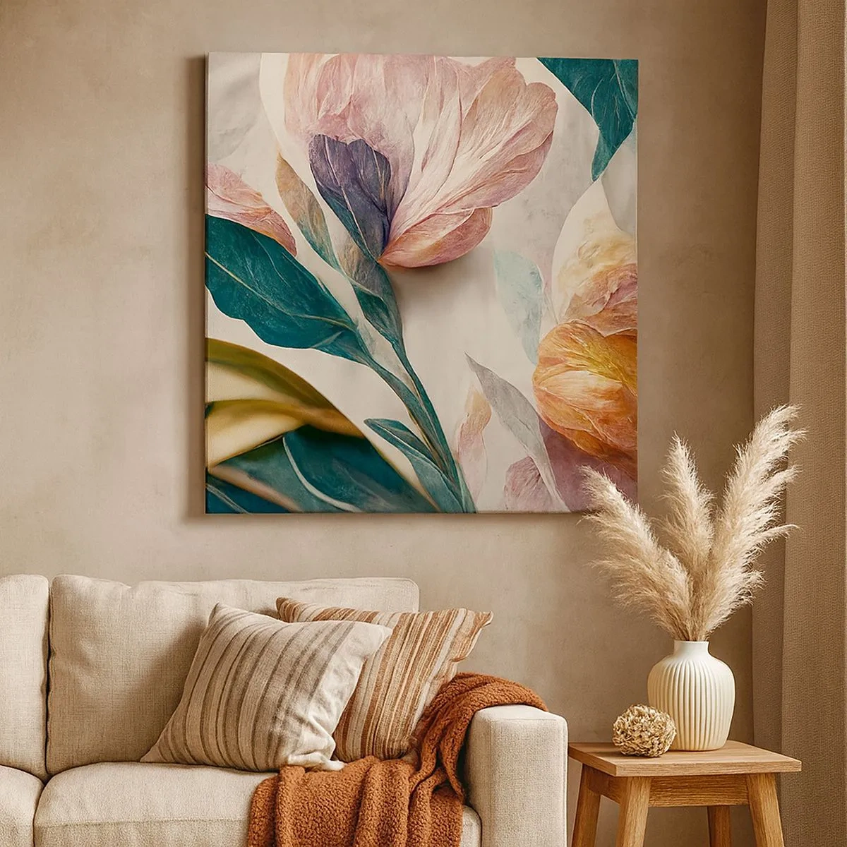 Schilderen op canvas - Bloemen van de zuidelijke eilanden - 30x30 cm