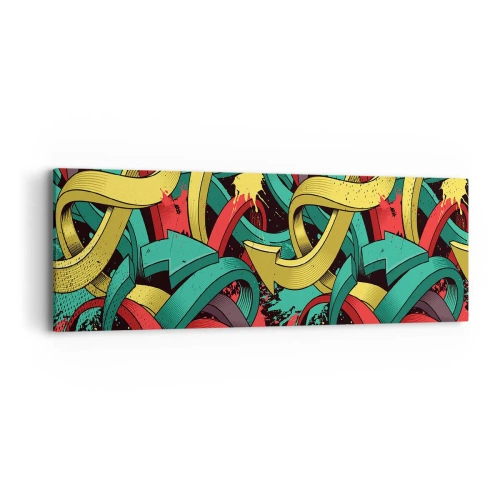 Schilderen op canvas - Welke weg naar het doel? - 90x30 cm