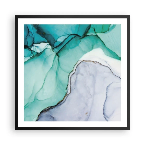 Poster in een zwarte lijst - Een studie in turkoois - 60x60 cm