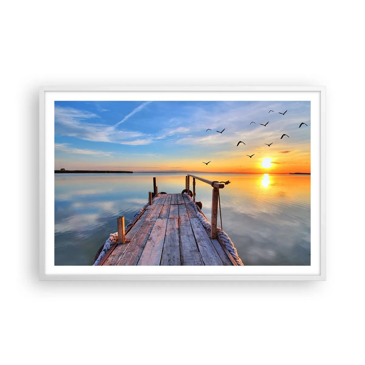 Poster in een witte lijst - Loop recht naar de zon - 91x61 cm
