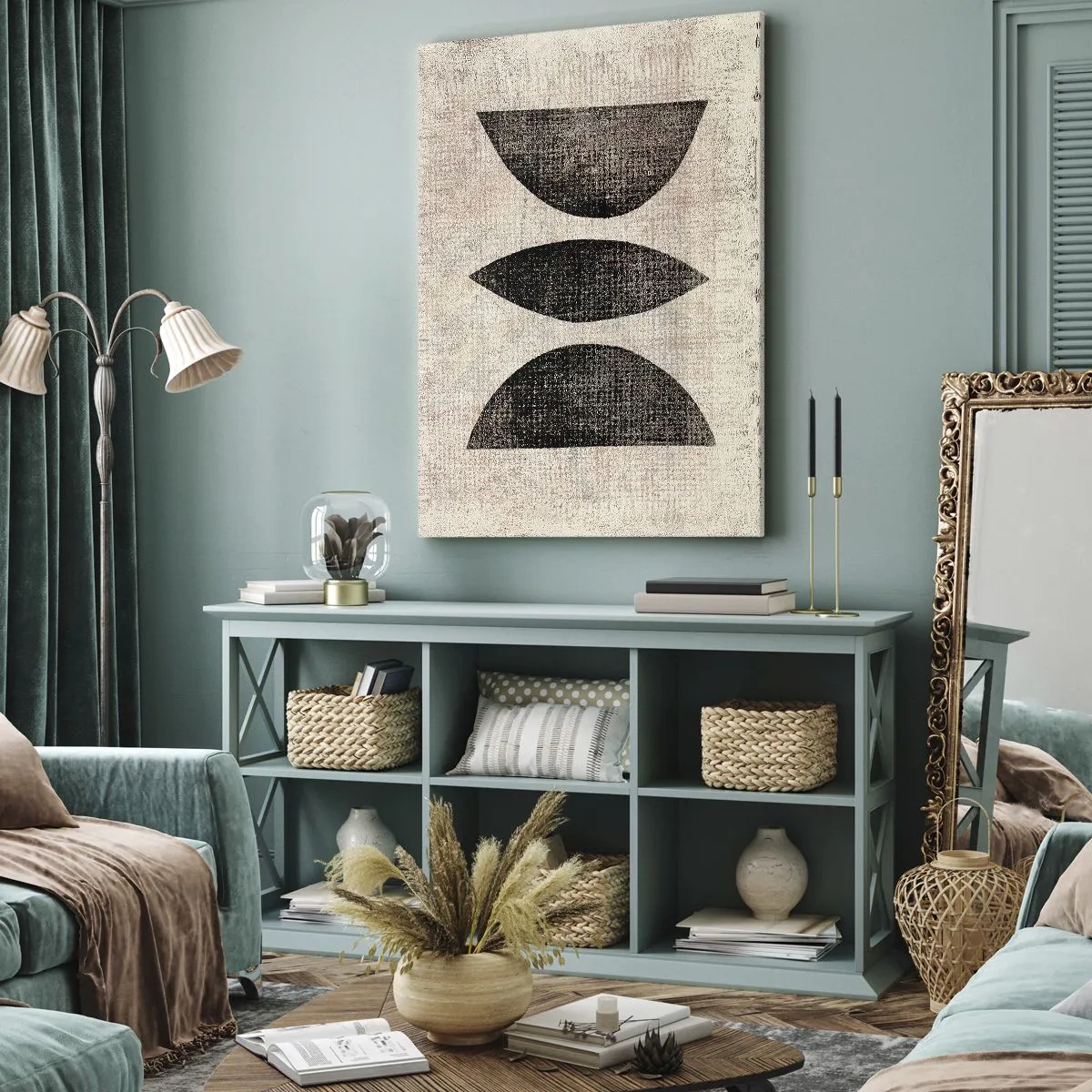 Schilderen op canvas - etnische abstractie - 55x100 cm