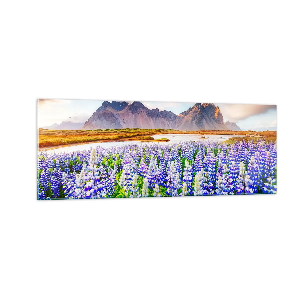 Schilderen op glas - Kracht en soberheid naast zachtheid - 140x50 cm