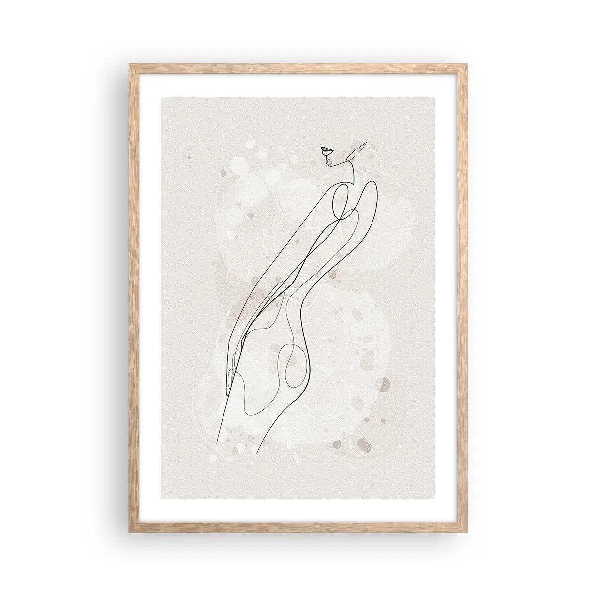 Een poster in een licht eiken lijst - De blik dwaalt af - 50x70 cm