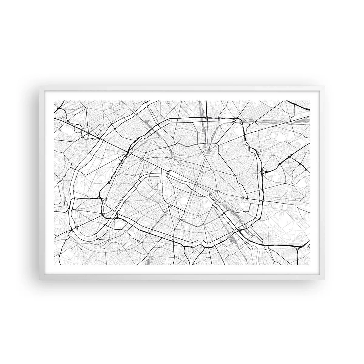 Poster in een witte lijst - Parijs bloem - 91x61 cm