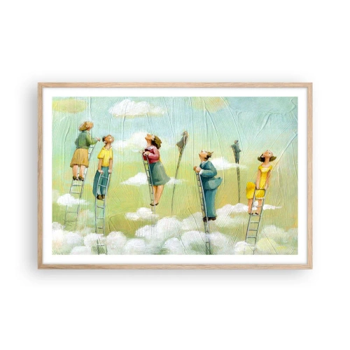 Een poster in een licht eiken lijst - Achter je droom - 91x61 cm