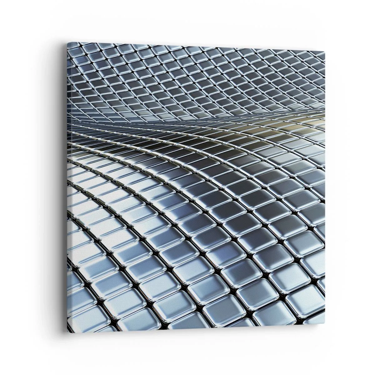 Schilderen op canvas - Metallic zilveren golf - 40x40 cm