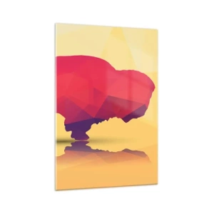 Schilderen op glas - De amarantkracht van de bizon - 70x100 cm