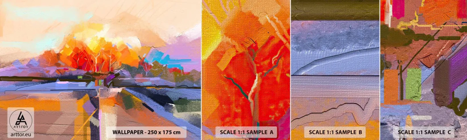 Fotobehang Monster Premium Canvas - De herfst is geworden - Landschap, Deel, Natuur - 100x30 cm