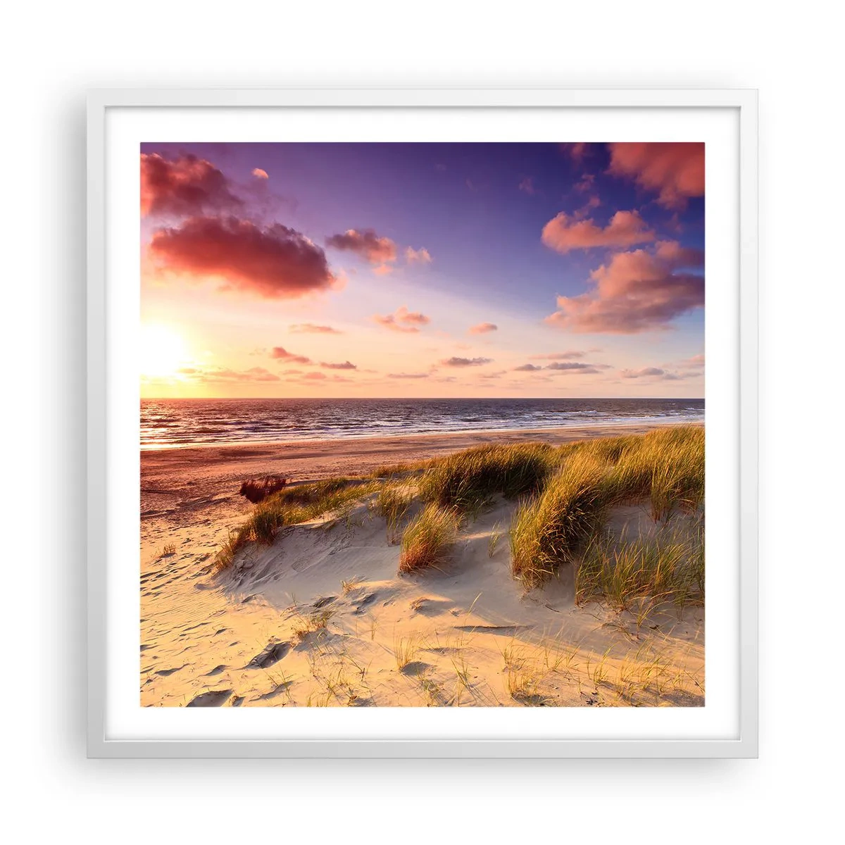 Poster in een witte lijst - De lucht ruikt al in de zomer - 60x60 cm