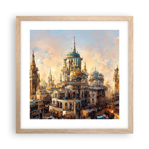 Een poster in een licht eiken lijst - Stad der steden - 40x40 cm