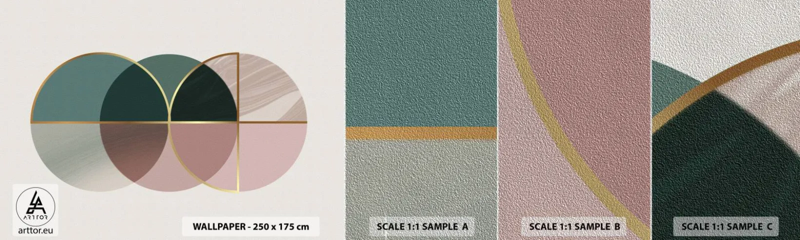 Fotobehang Monster Premium Sand - Wiel voor wiel... - Abstractie, Deel, Modern patroon - 100x30 cm