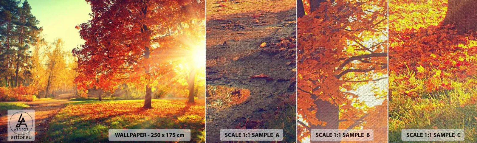 Fotobehang Monster Premium Canvas - Rood is mooi - Landschap, Park, Natuur - 100x30 cm