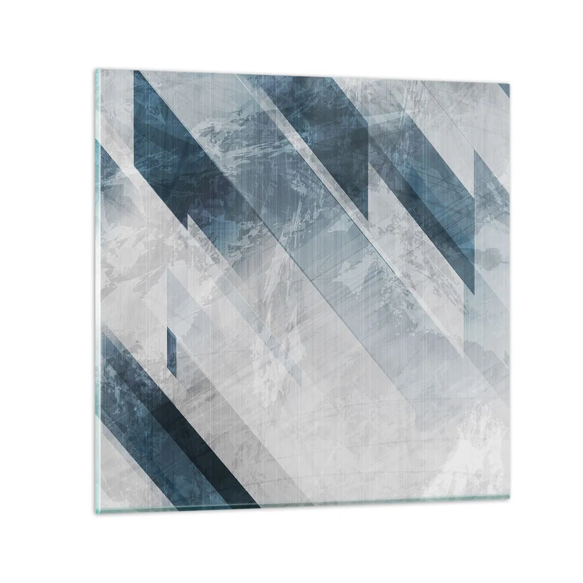 Schilderen op glas - Ruimtelijke compositie - grijze beweging - 70x70 cm