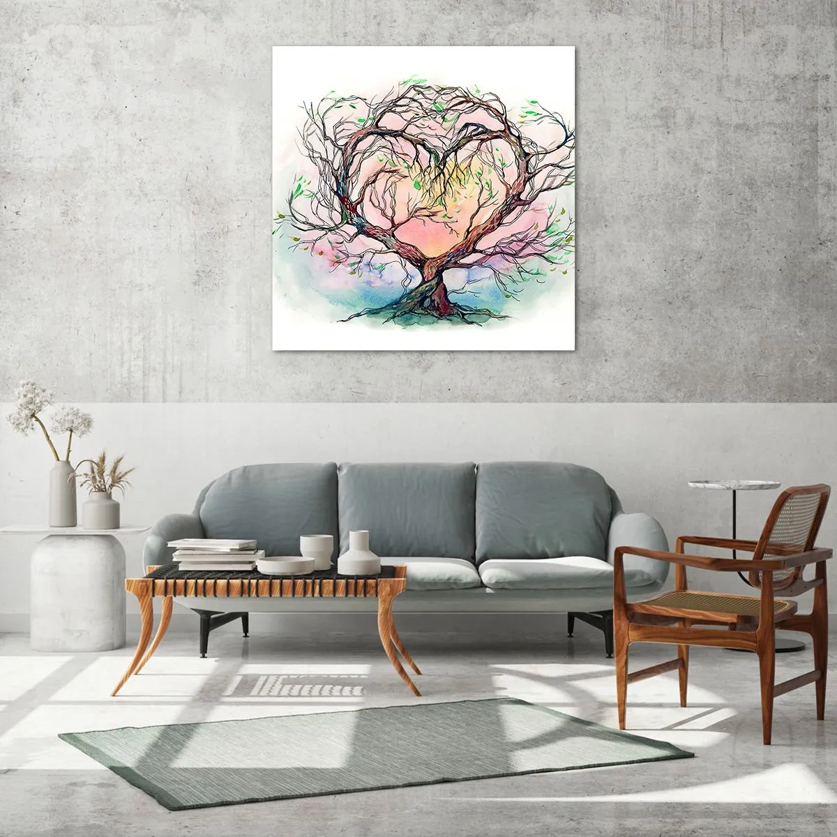 Schilderen op glas - Samen tegen de stormen - 40x40 cm