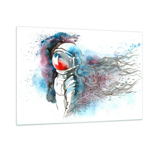 Schilderen op glas - Alleen met de kosmos - 120x80 cm