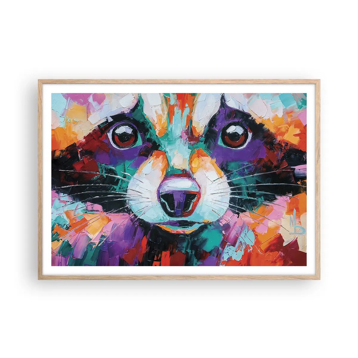 Een poster in een licht eiken lijst - Alleen goede emoties - 100x70 cm