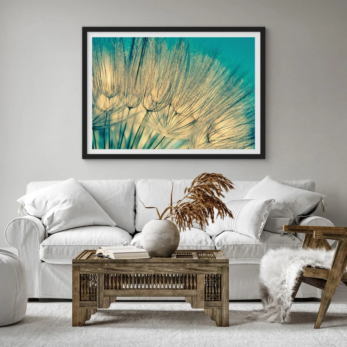 Poster in een zwarte lijst - In afwachting van de wind - 70x50 cm