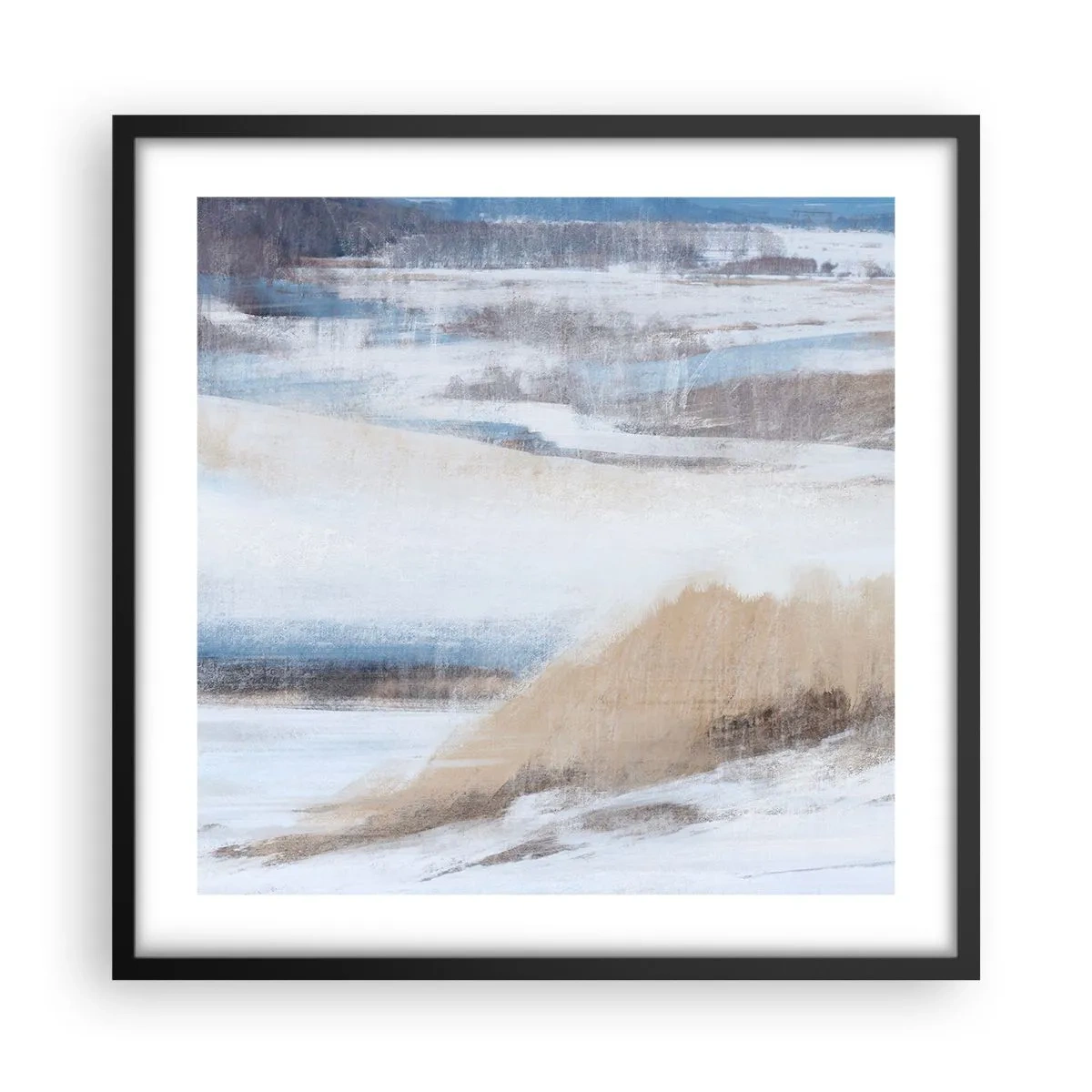 Poster in een zwarte lijst - Winterse compositie - 50x50 cm