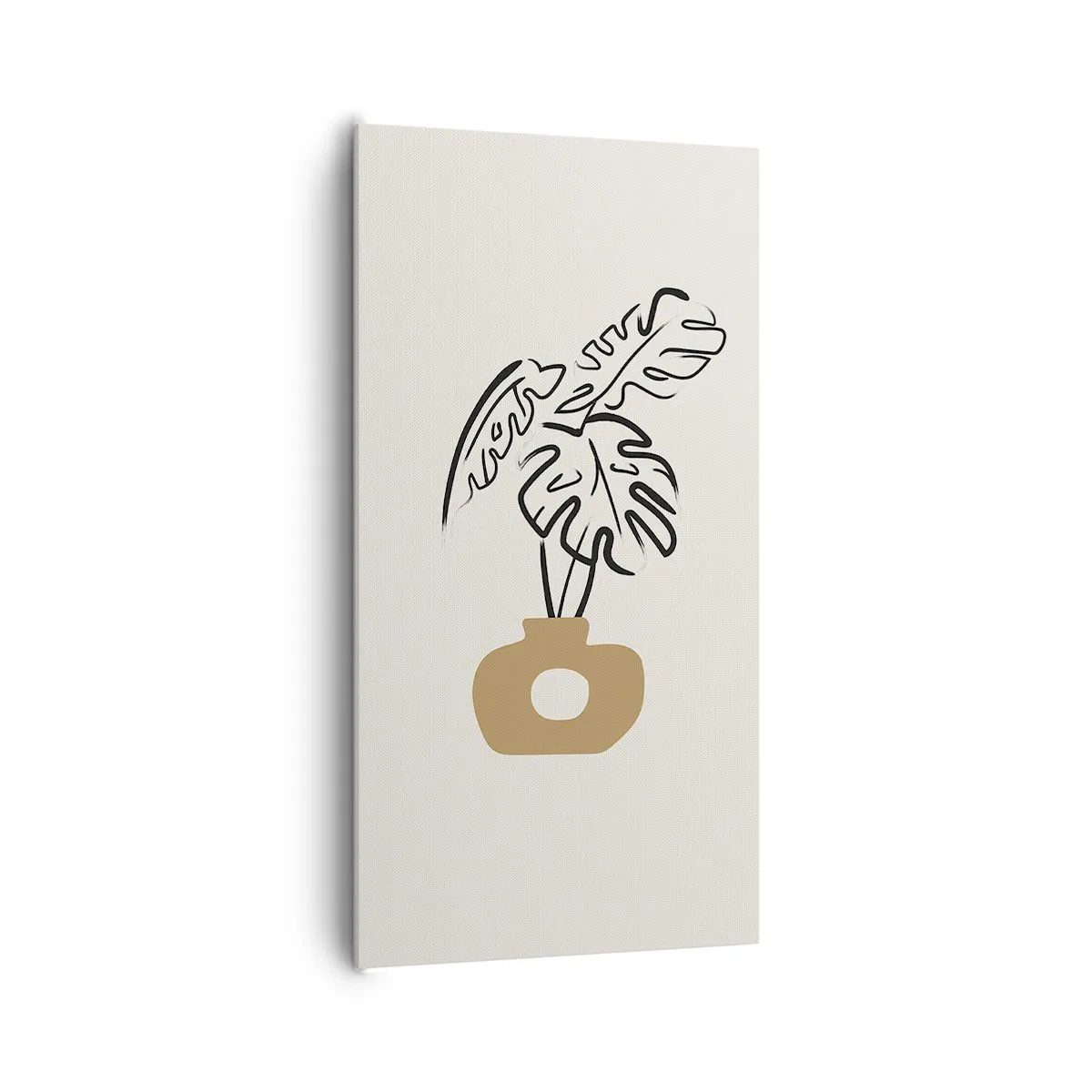 Schilderen op canvas - Monstera – huisdecoratie - 65x120 cm