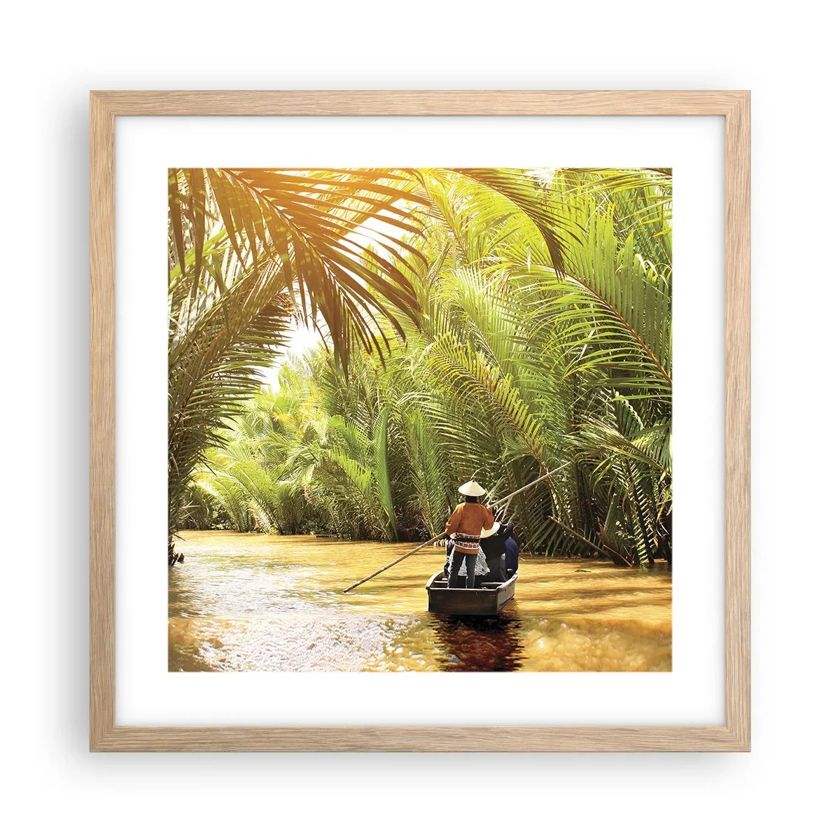Een poster in een licht eiken lijst - Een palmravijn langs - 40x40 cm