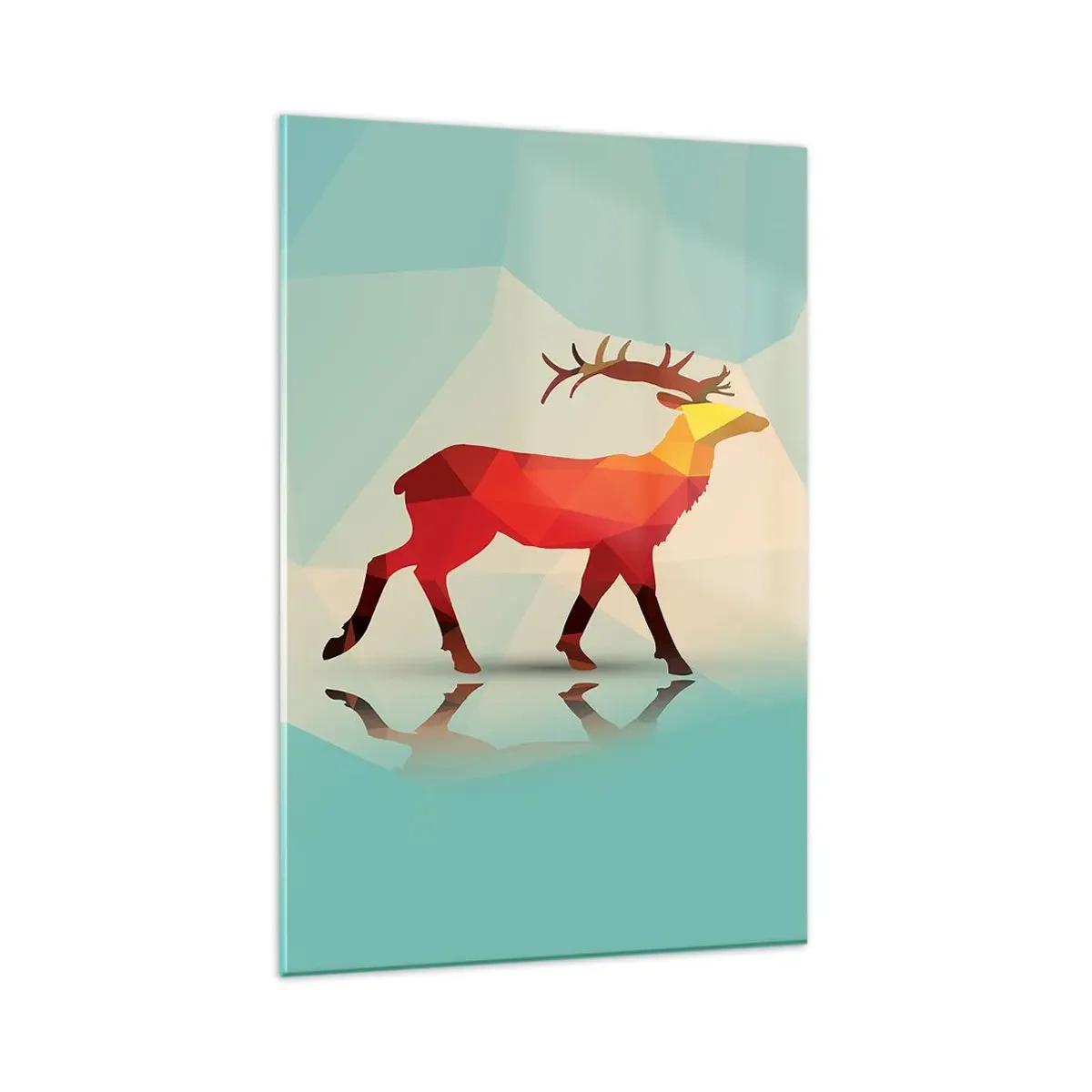 Schilderen op glas - Geometrische hert - 80x120 cm