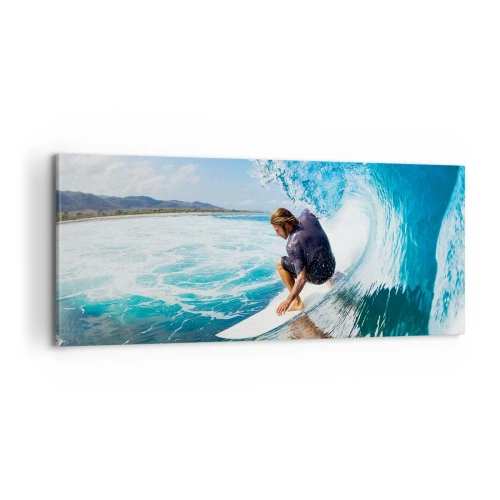 Schilderen op canvas - Dansend met de golven - 100x40 cm