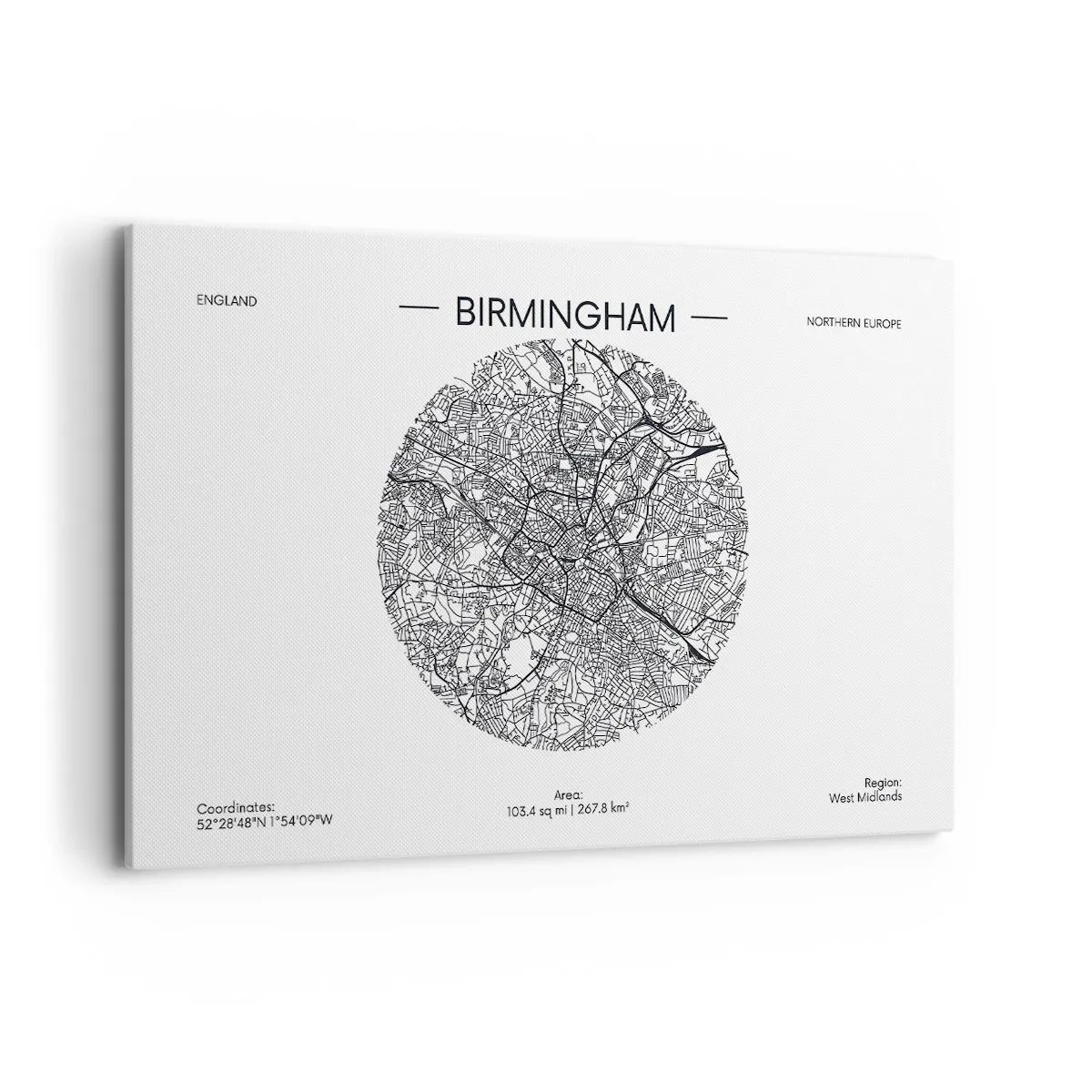 Schilderen op canvas - Anatomie van Birmingham - 120x80 cm