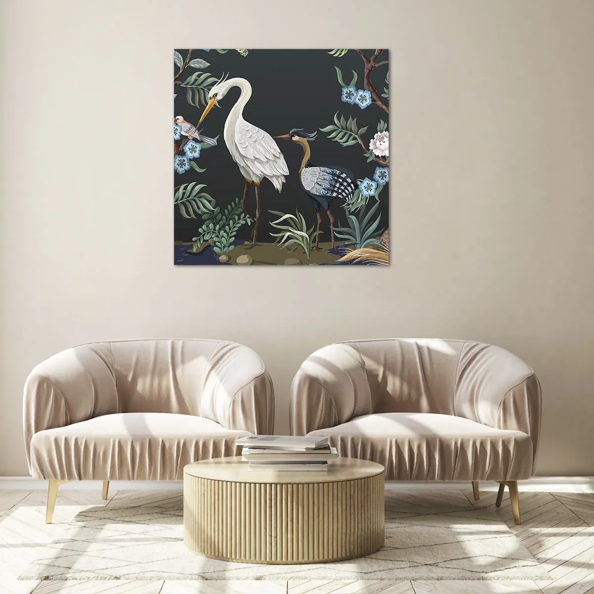 Schilderen op glas - Vogelparade - 70x70 cm