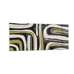 Schilderen op glas - Compositie: wegen en steegjes - 100x40 cm