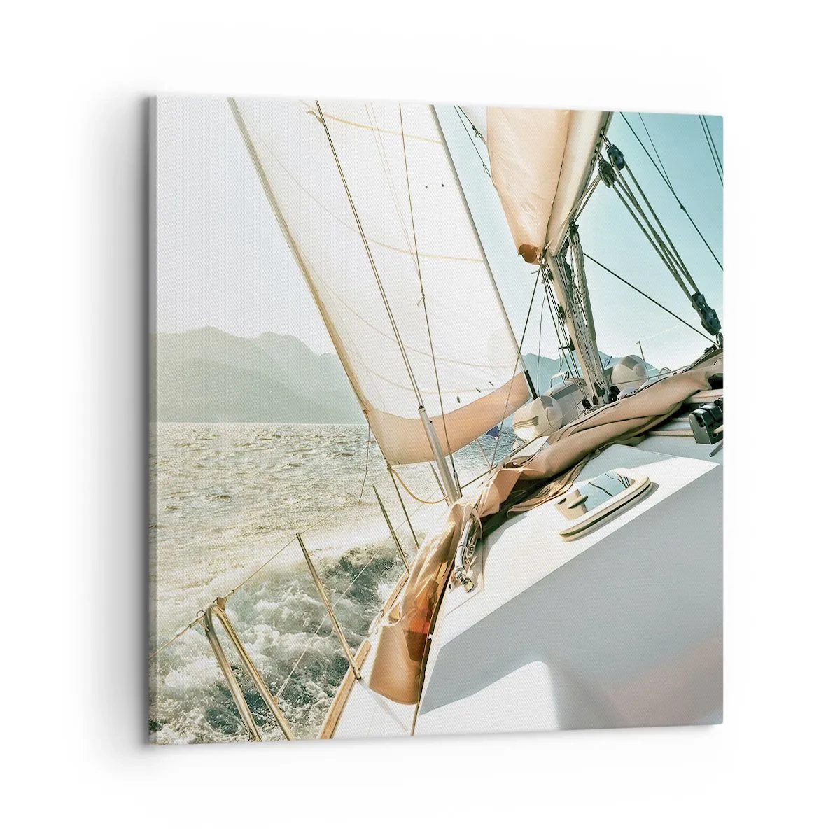 Schilderen op canvas - Onder vol zeil - 60x60 cm