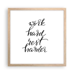 Een poster in een licht eiken lijst - Levensbalans - 40x40 cm