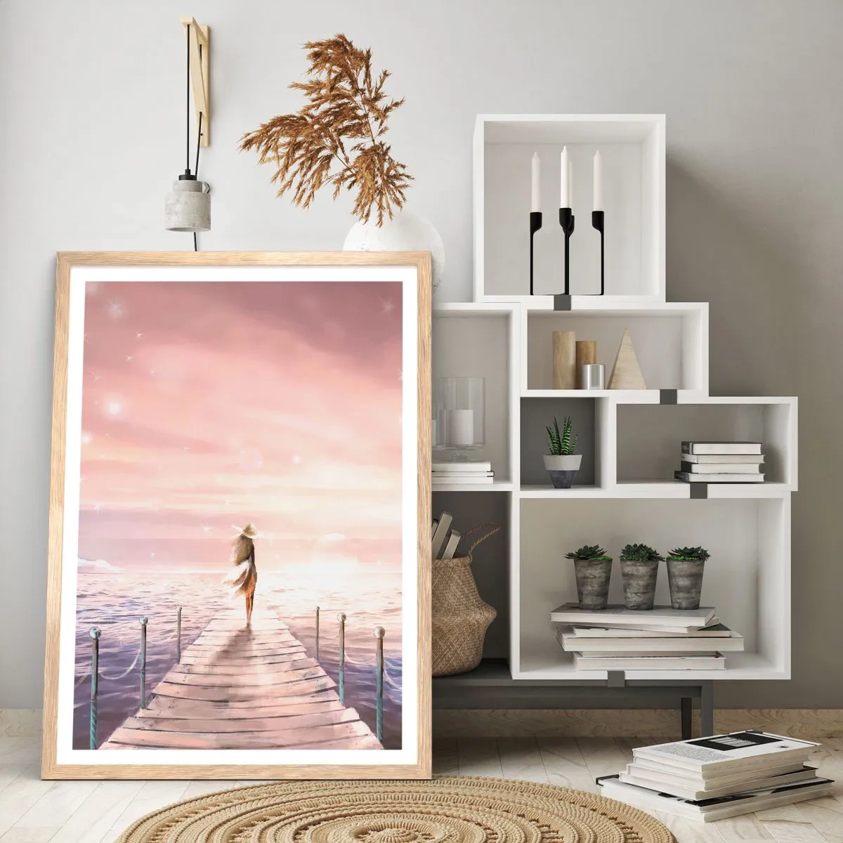 Een poster in een licht eiken lijst - In het licht van een droom - 50x70 cm