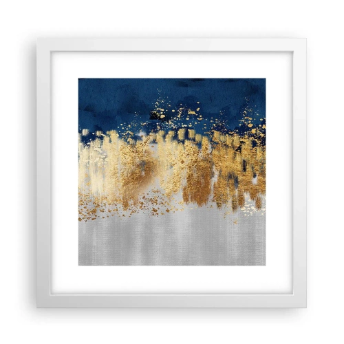 Poster in een witte lijst - Een moderne compositie met sprankeling - 30x30 cm