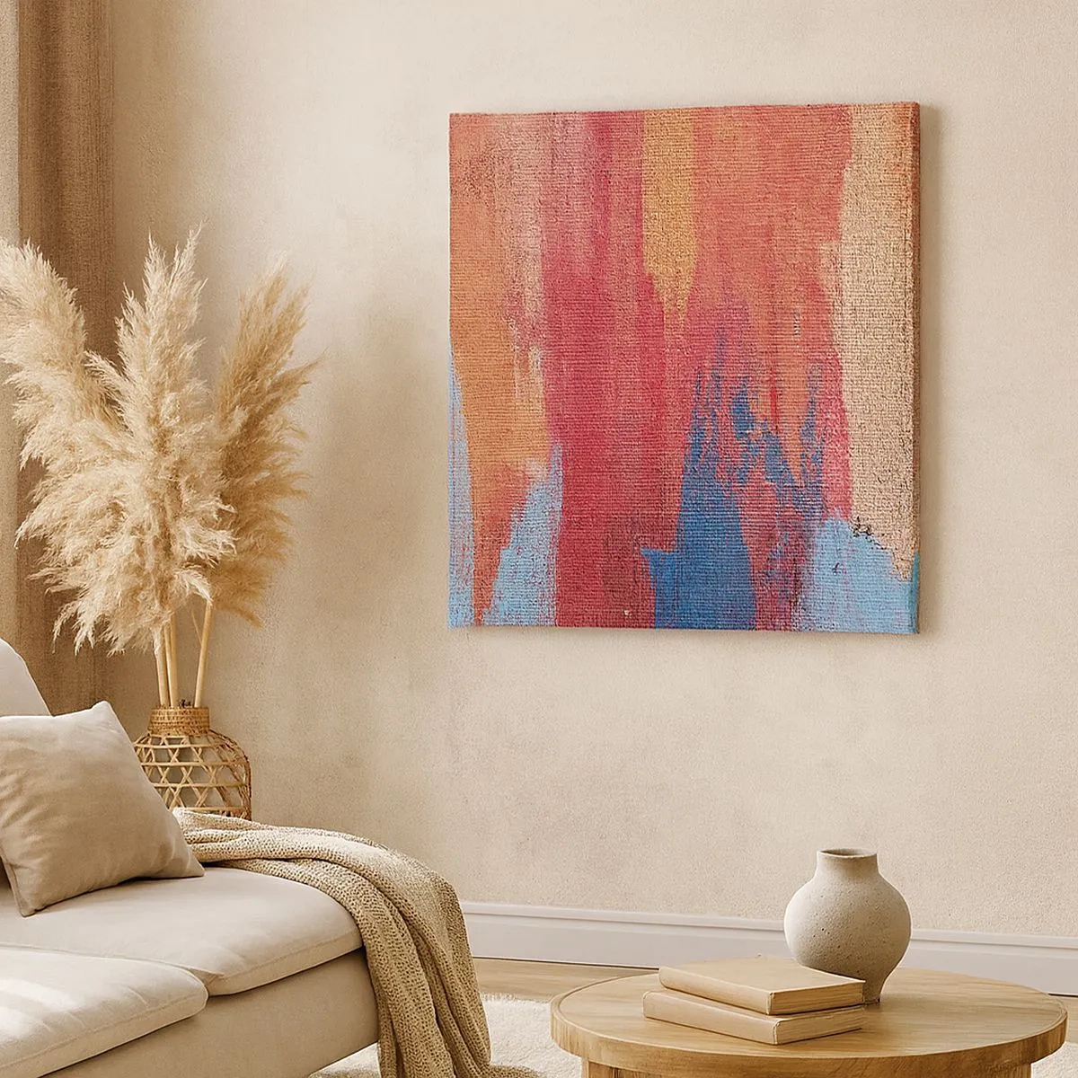 Schilderen op canvas - Ren door de regenboog - 30x30 cm